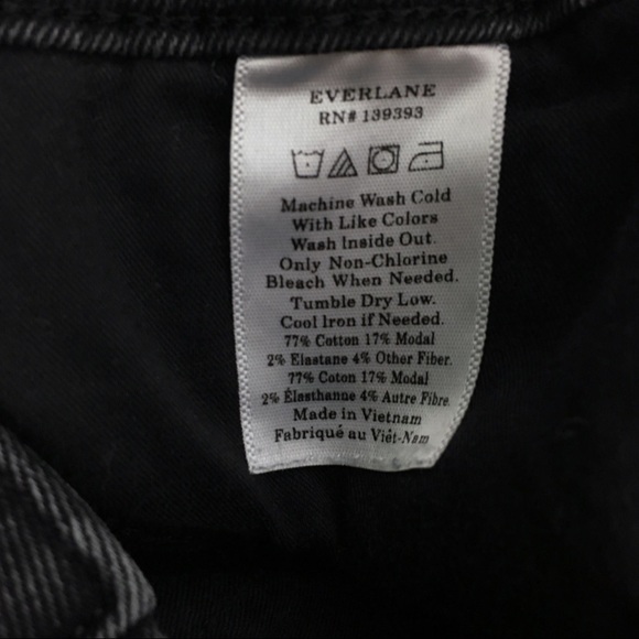 EVERLANE Skinny Jeans High Waist Black Wash Distressed Faded Size 27 Regular - Picture 8 of 13